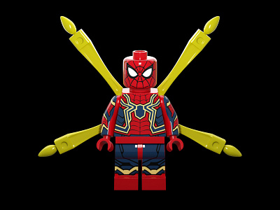 iron-spider 3d b3d blender 3d illustration lego marvel photoshop