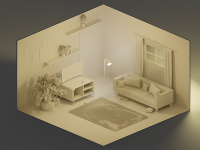 Room 3d b3d blender 3d illustration photoshop