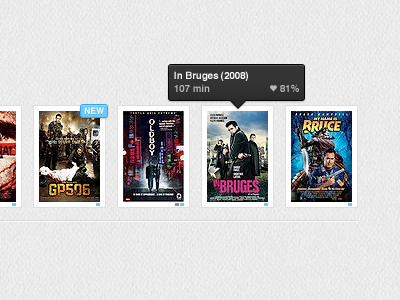 Movie Catalogue badges movies tool tips