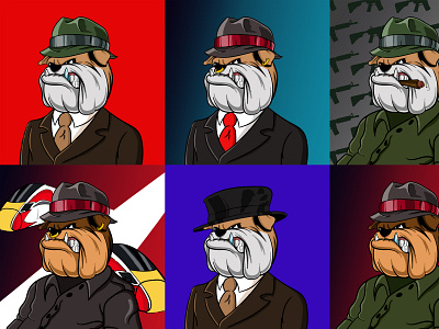 Mafia Bulldog Collection cartoon character character draw design graphic design illustration illustrator nft nft art nftart