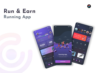 Running app animation app design figma mobile uiux running app sport shop ui value:animation