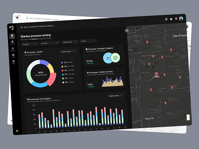 Location Intelligence Dashboard - Webapp admin app bitcoin clean cryptocurrency dark darkui dashboard design finance healthcare home map minimal modern nft ui ux webapp website