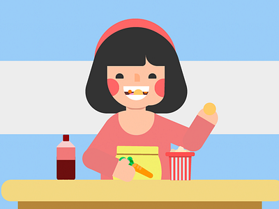 eating a snack illustration