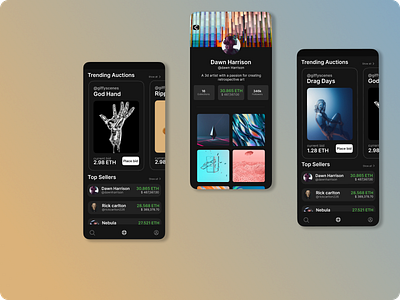 NFT marketplace mobile design