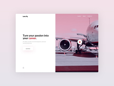Career Training Landing Page aviation cabin crew concept home page landing page red