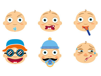 Baby stickers baby emoji illustration sticker
