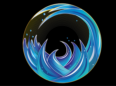 Ocean logo branding graphic design vector