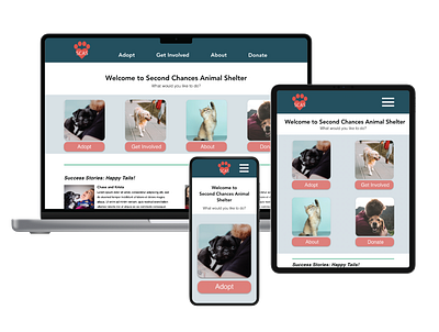 Responsive Web Design- Animal Adoption design responsive web design ui ux web design