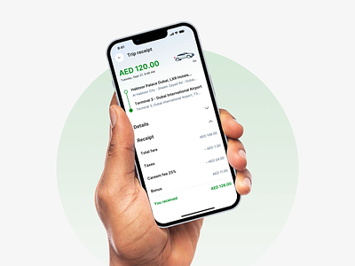 Careem Captain App – Trip receipt design product design ui ux