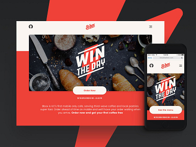 Bbox - Landing Page app app design design food delivery ios iphone red ui ux