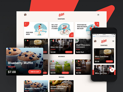 Bbox - Menu Page app app design dashboad design food delivery ios iphone red ui ux web app web design