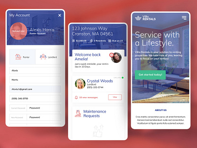Villa Rentals - Mobile Screens app dashbaord dashboad design ios iphone mobie real estate real estate app ui ux