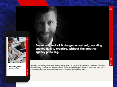 Mihai Vladan - Portfolio bold design homepage iphone landingpage portfolio portrait red red and black ui web design