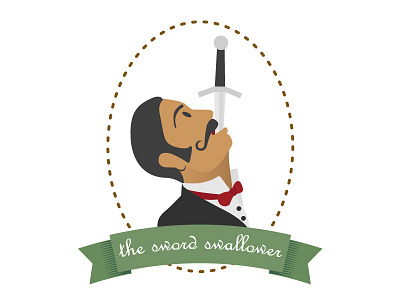 The circus series - The sword swallower circus illustration swallow sword sword swallower sword swallowing