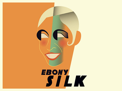 Ebony Silk - Burlesque performer burlesque ebony silk illustration josephine baker performer print