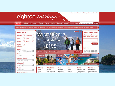 Holiday bookings website