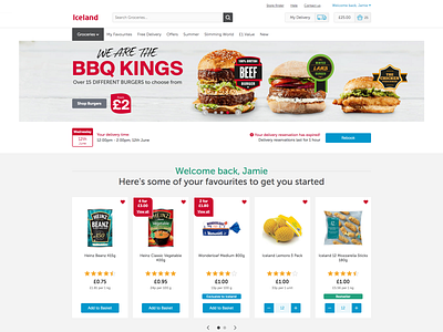 Online grocery store homepage carousel ecommerce grocery homepage