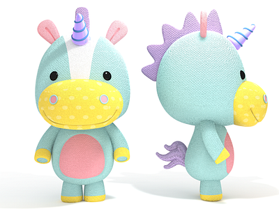 Uri the Unicorn 3d animal character cute design kids toy unicorn