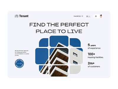 Find the perfect place to live design house lnding tent ui uiux ux webdesign