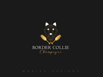 Border collie logo 3d branding design graphic design illustration logo typography vector