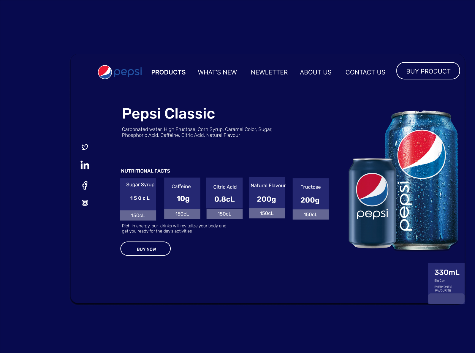 PEPSI LANDING PAGE by GIDEON DAVID ABAYOMI on Dribbble