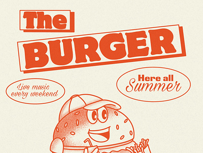 The burger poster design graphic design illustration print retro typography