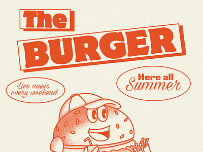 The burger poster design graphic design illustration print retro typography