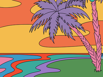 Beach view pop art