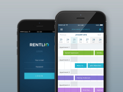 Rentlio iOS app app ios rentlio ui ux