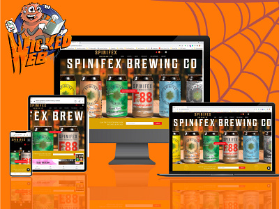 Website - Spinifex Brewery blog writing branding content creation mobile responsive onnline store seo website