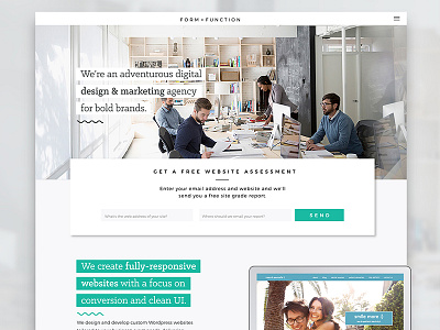 Form + Function Site Rebranding clean debut design experience gradient homepage ui user ux web website