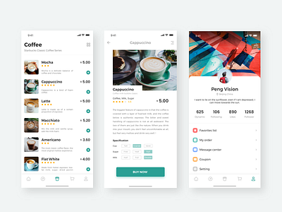 Starbucks life app clear coffee color design ui