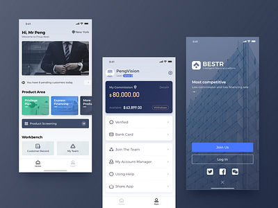 Bestr app clean clear color design finance ui ux