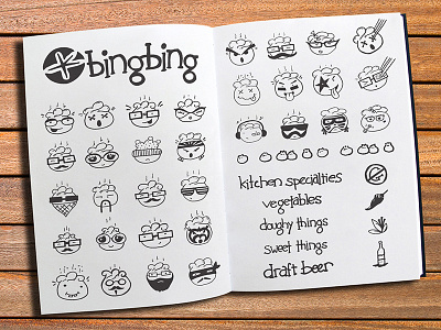 Branding for Bing Bing Dim Sum asian food branding cuisine dumplings hand drawn hipster illustration logo philadelphia philly restaurant