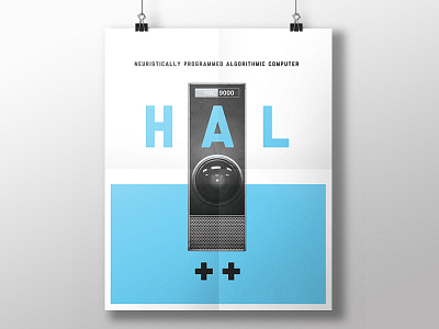 Hal Bot Poster Design blue graphic design hal monotone poster poster design screenprint tech