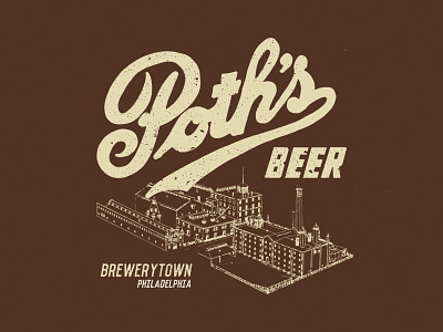 Poth's Beer T-Shirt Design apparel beer brewery craft beer factory illustration philadelphia philly retro shirt design t shirt vintage
