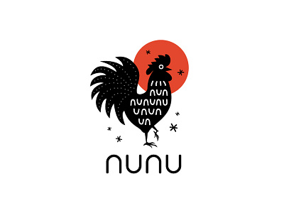 Logo for Nunu chicken japanese logo logo design philadelphia philly red restaurant rooster