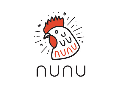 Alt Logo Design for Nunu asian chicken food japanese logo logo design philadelphia philly restaurant rooster yakitori