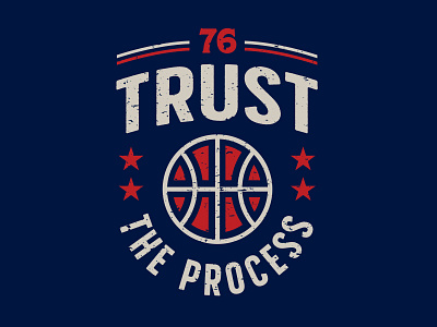 Trust the Process 76ers basketball embiid logo philadelphia philly process processes sports stars t shirt design ttp typogaphy vector