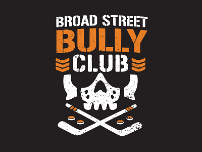 Broad Street Bully Club aew bullet club flyers hockey logo nhl philadelphia philly sports t shirt design tshirt wrestling