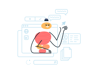 Pebble People - UX Designer blush branding cartoon character design design designer doodle flat icon icons illustration sticker ui ux vector