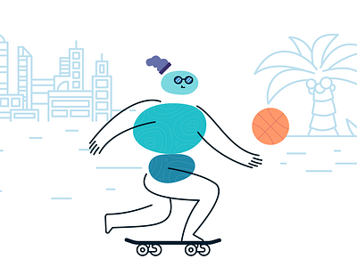 Pebble People - Skating blush branding cartoon character design design doodle icon illustration pebbles skate skateboard vector