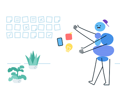 Pebble Presentation cartoon character design design doodle flat icons illustration pitch postit presentation vector