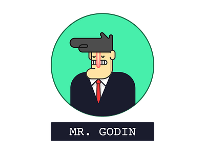 Mr. Godin avatar cartoon illustration office vector