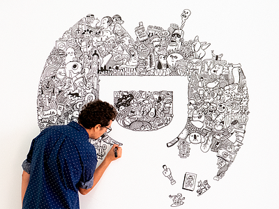 Doodle for Designit cartoon design doodle drawing illustration mural wall art