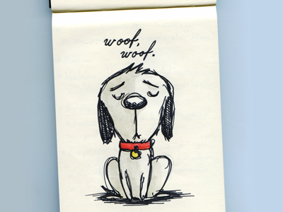 Woof, woof. character dog doodle illustration moleskine puppy