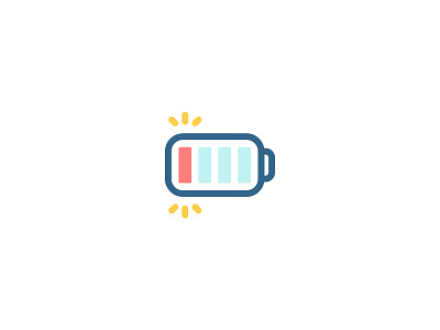 Low Battery battery charge design energy flat icon icons illustration logo low power recharge vector