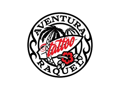 Aventura Raquel aventura raquel lettering logo logotype studio surfing tattoo