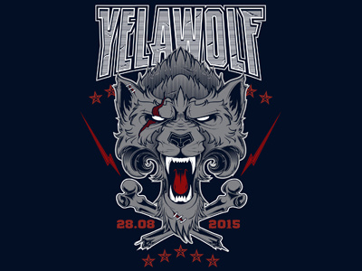 Yelawolf angry animal dog eminem gig poster mascot predator roaring shady records slumerican wolf yelawolf