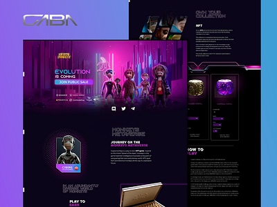 Web site design: landing page home page ui crypto landing page nft tecnologia